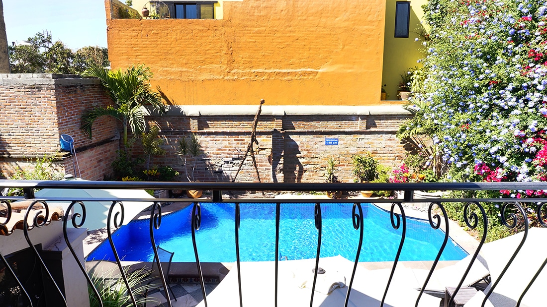 La Terraza balcony view of the pool