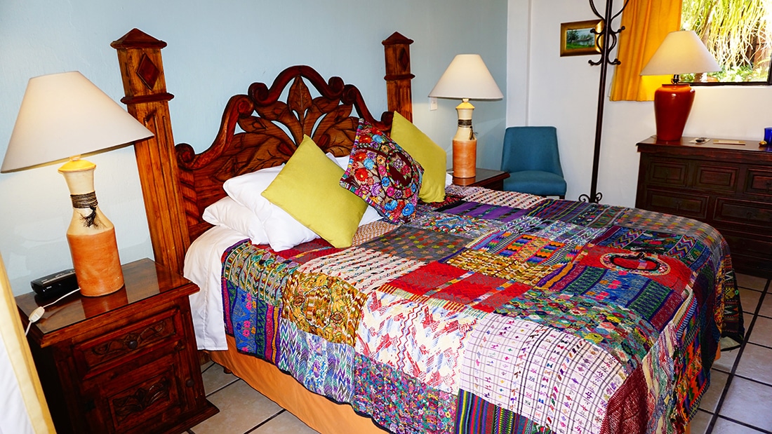 La Terraza Bed with colorful comforter