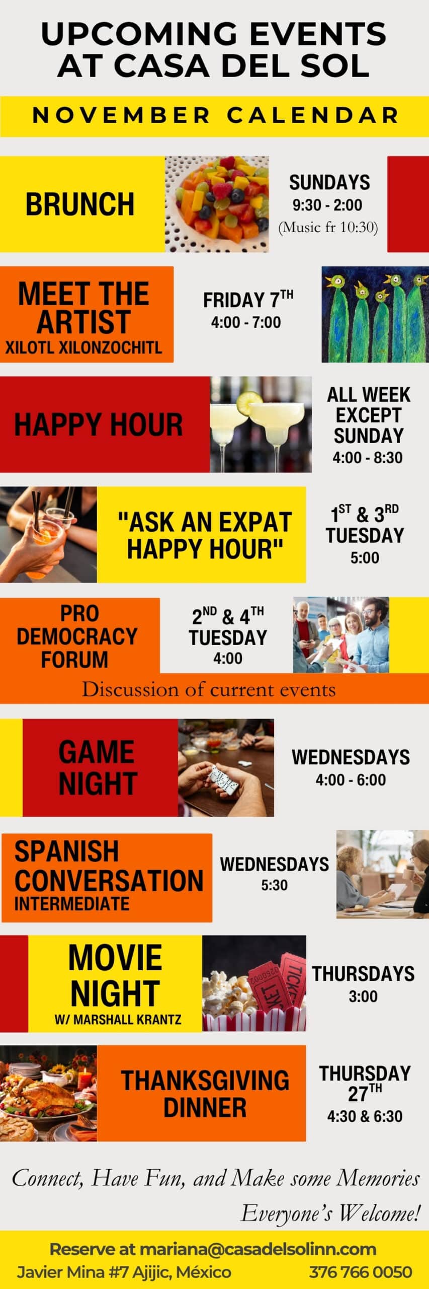 November 2025 event calendar